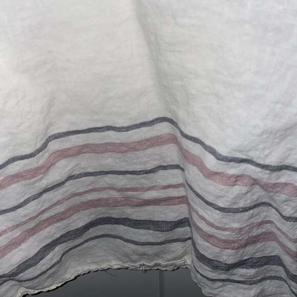 TAHARI 100% LINEN SHIRTDRESS Offwhite SZ large - Picture 2 of 4